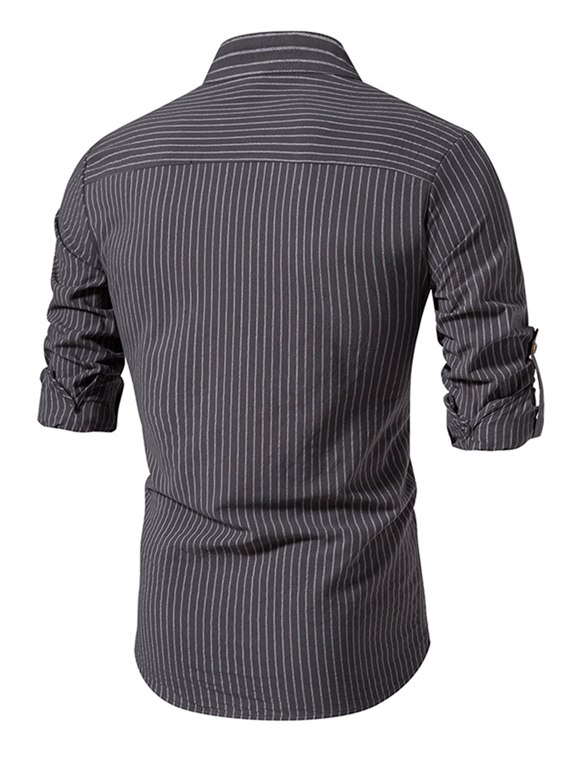 Jesper | Katoenen gestreept shirt met Henley kraag en lange mouwen