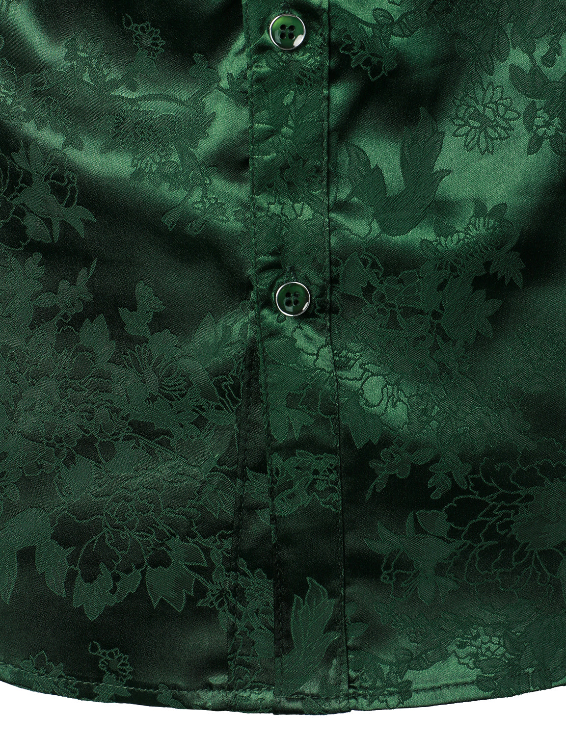 Lucas | Groen satijnen overhemd met bloemenprint