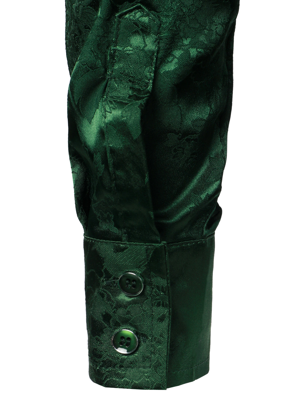 Lucas | Groen satijnen overhemd met bloemenprint