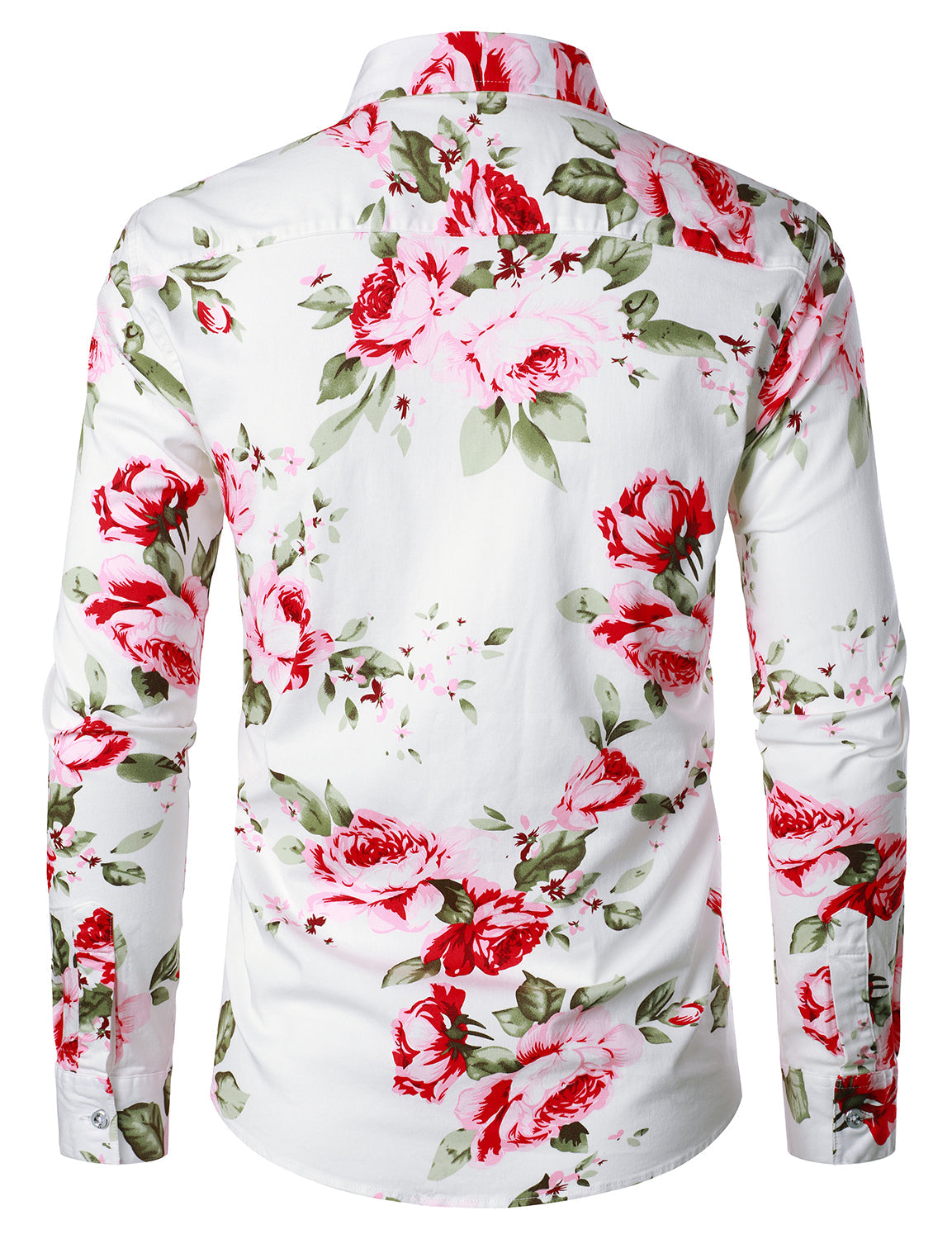 Jasper | Witte bloemenprint casual overhemd met lange mouwen