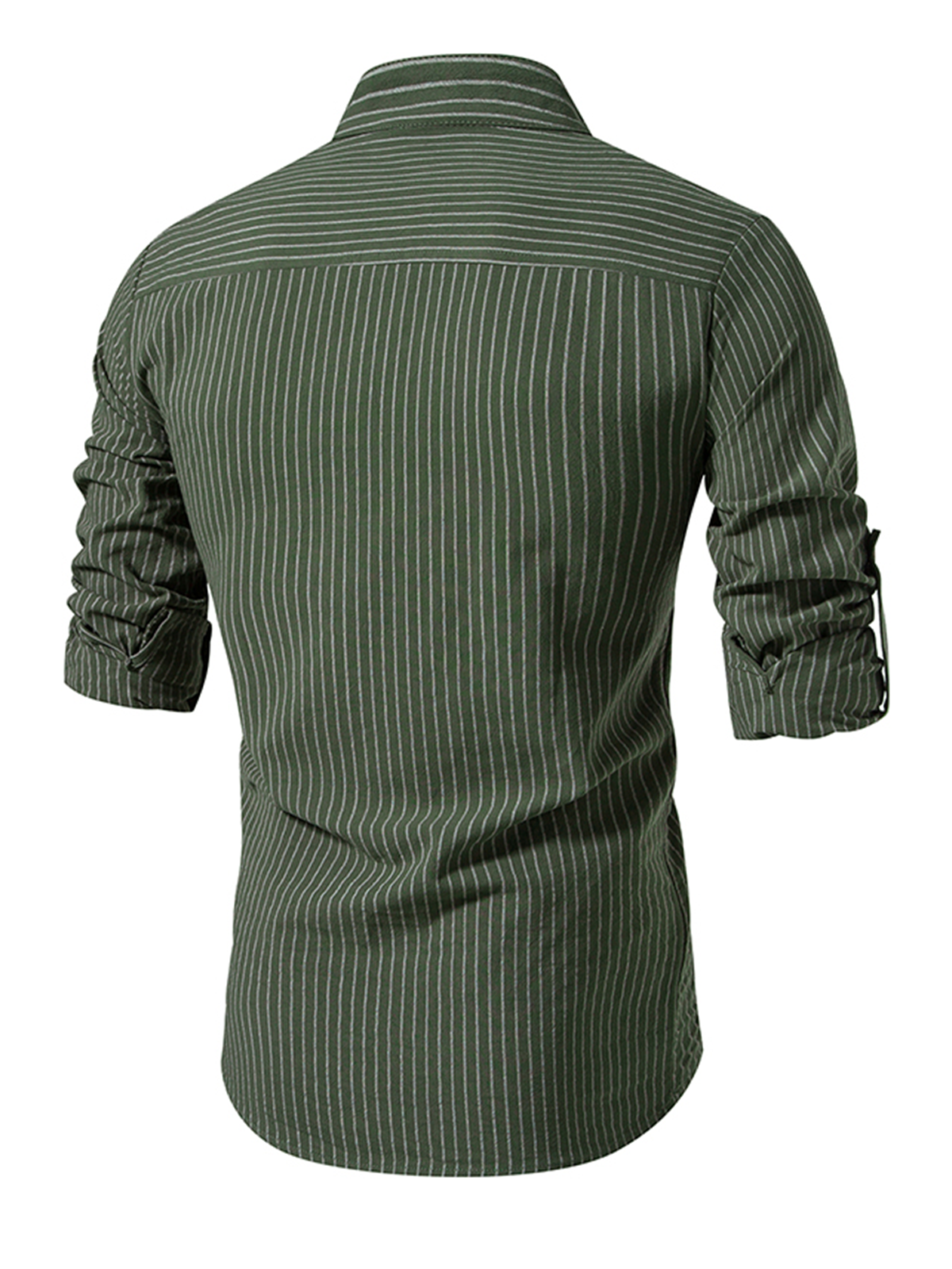 Jesper | Katoenen gestreept shirt met Henley kraag en lange mouwen