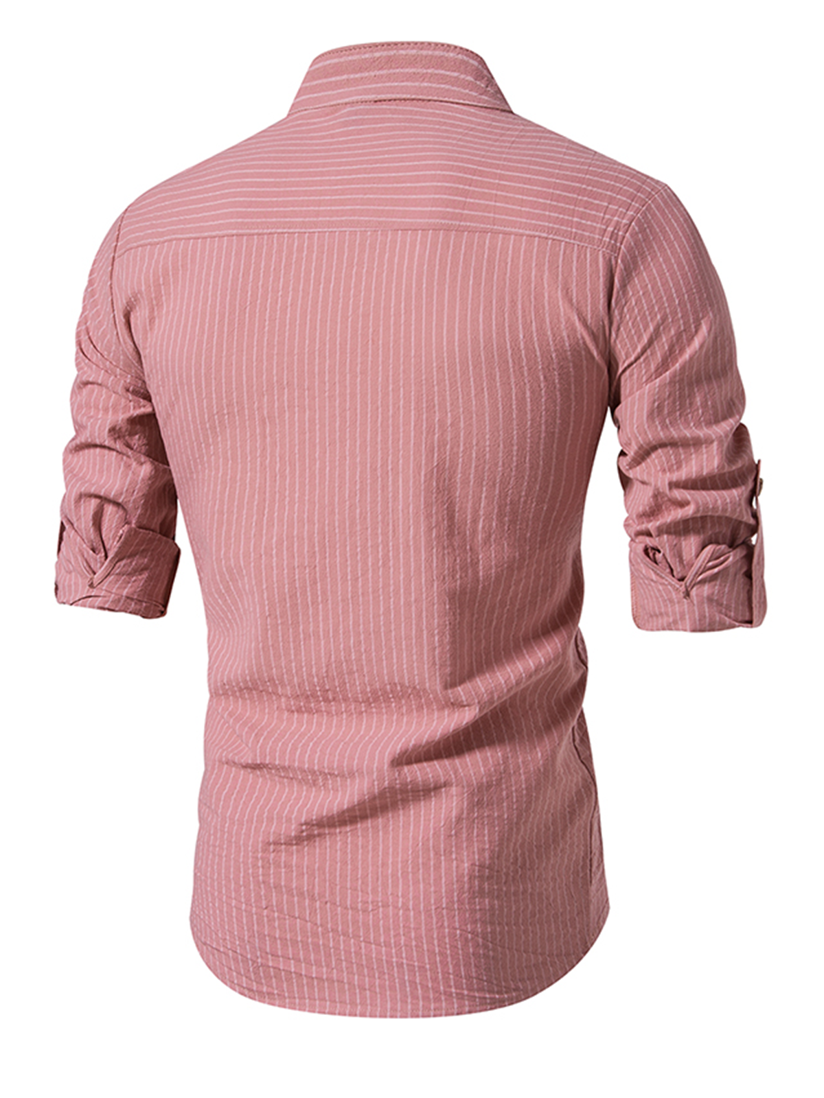 Jesper | Katoenen gestreept shirt met Henley kraag en lange mouwen