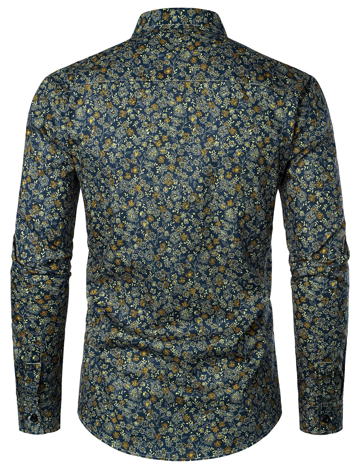 Jasper | Navy blue vintage bloemenoverhemd