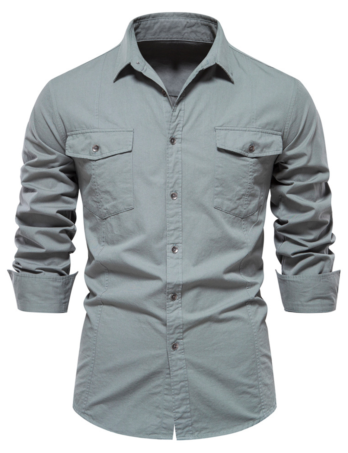 Mathijs | Katoenen heren casual outdoor shirt met lange mouw