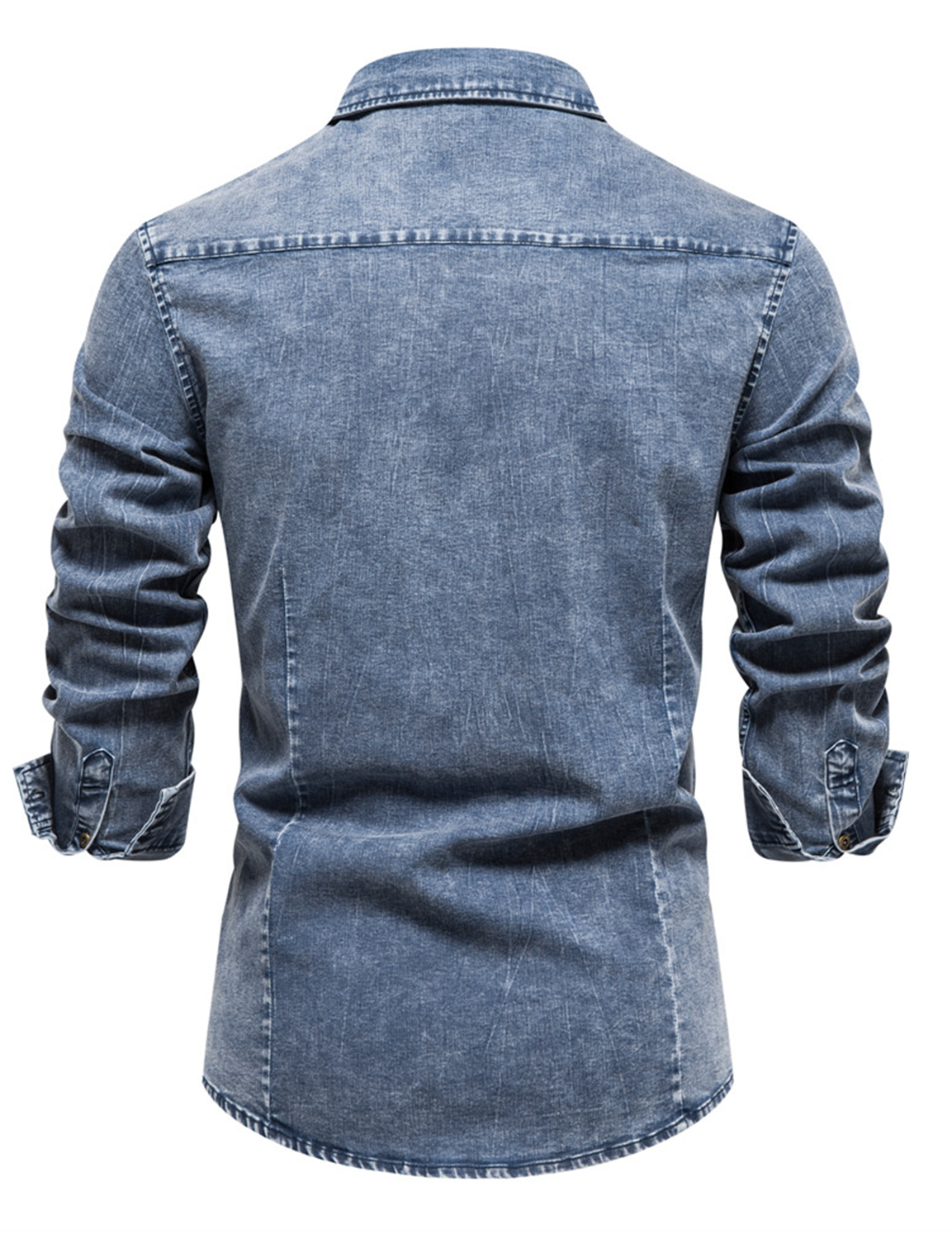 Thijs | Retro denim overhemd met lange mouw