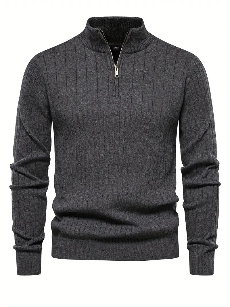 Niels | Heren sweater met halve rits