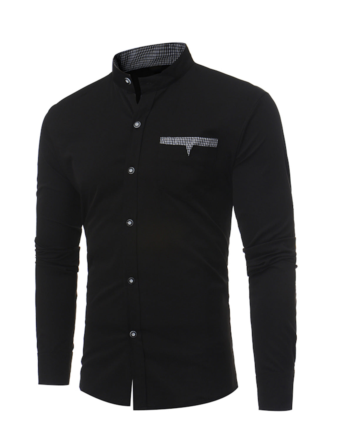 Finn | Heren geruite button-up met opstaande kraag