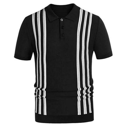 Lars | Gestreepte casual heren polo