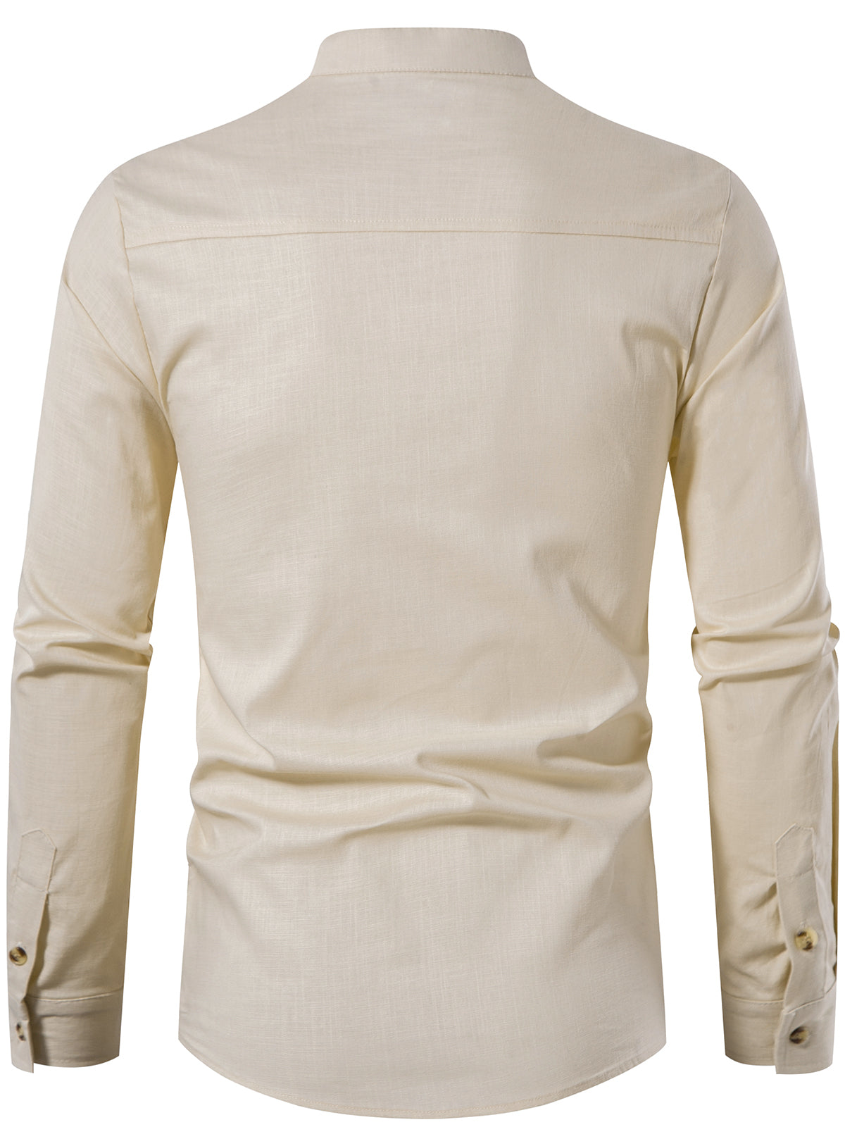 Luke | Effen heren longsleeve met Henley kraag