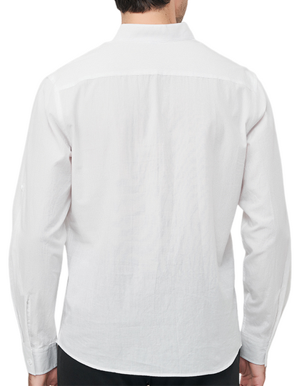 Lars | Heren casual shirt met Henley-kraag en lange mouwen