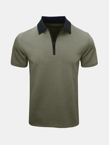 Daan | Ademend zomerpoloshirt met rits en korte mouw