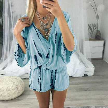 Eline | Tie Dye wikkel-voorkant playsuit