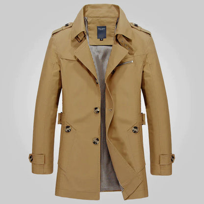 Niels | Elegante waterdichte heren trenchcoat