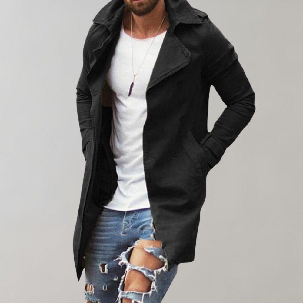 Thijs | Lange heren trenchcoat