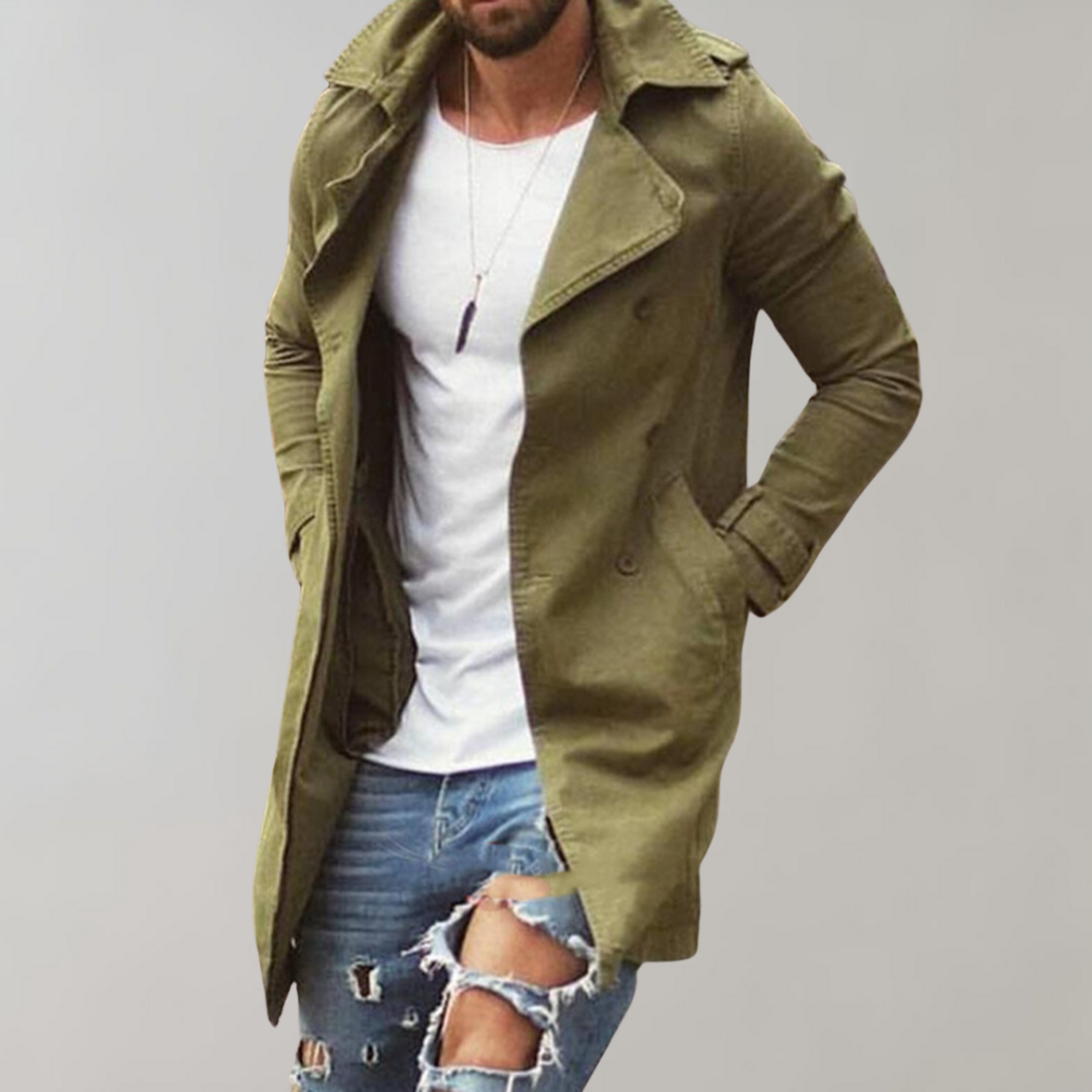 Thijs | Lange heren trenchcoat