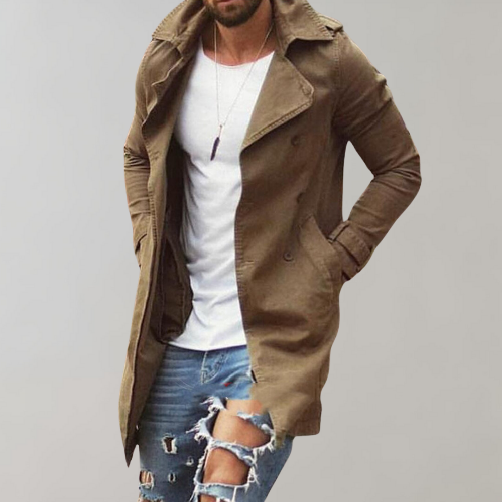 Thijs | Lange heren trenchcoat