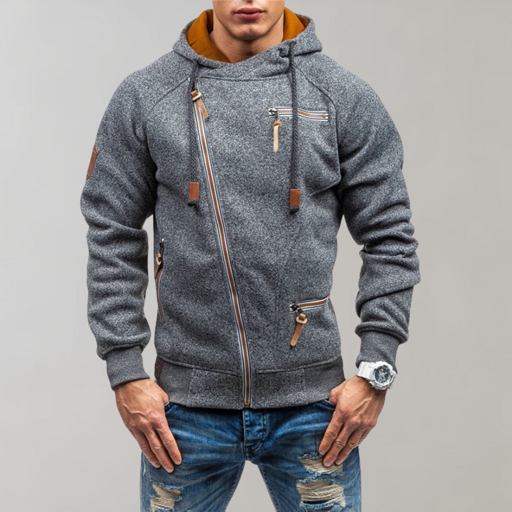 Ruben | Casual heren hoodie met ritssluiting