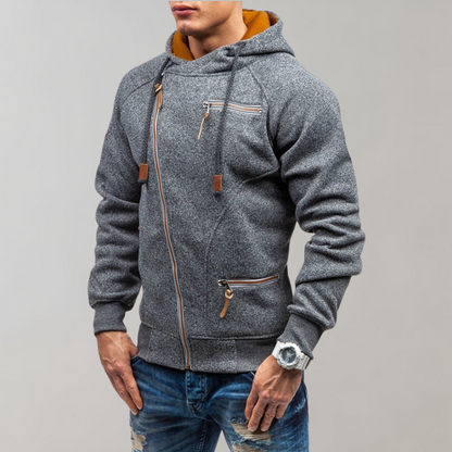 Ruben | Casual heren hoodie met ritssluiting