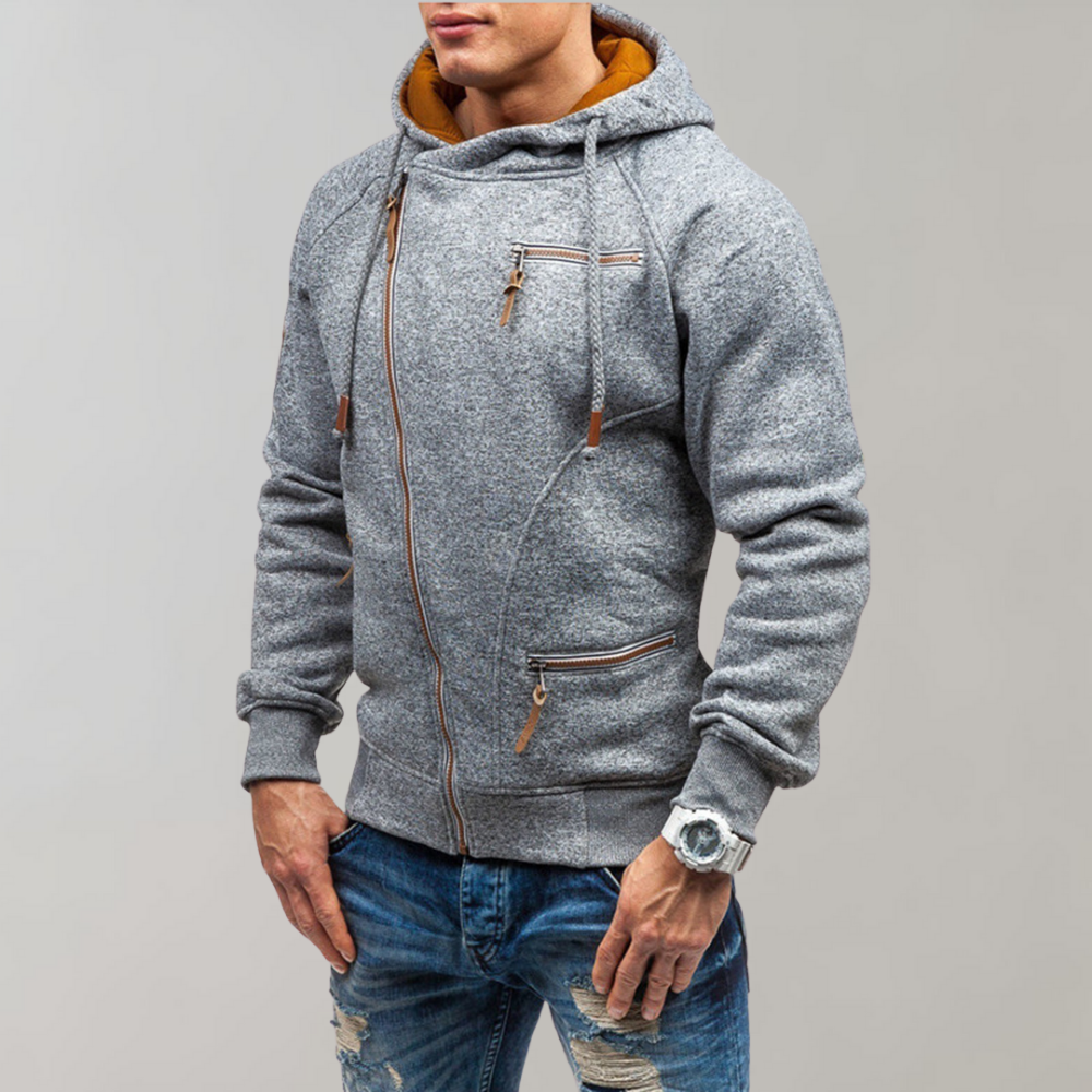 Ruben | Casual heren hoodie met ritssluiting