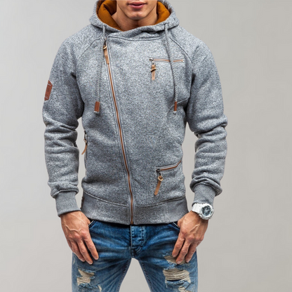 Ruben | Casual heren hoodie met ritssluiting