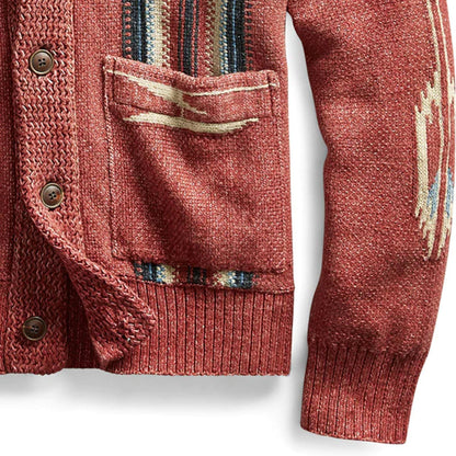 Hugo | Vintage gebreid jacquard vest voor heren