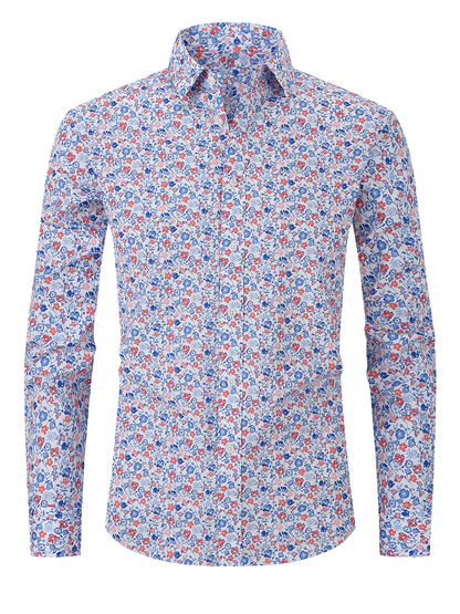 Daan | Heren casual overhemd met bloemenprint