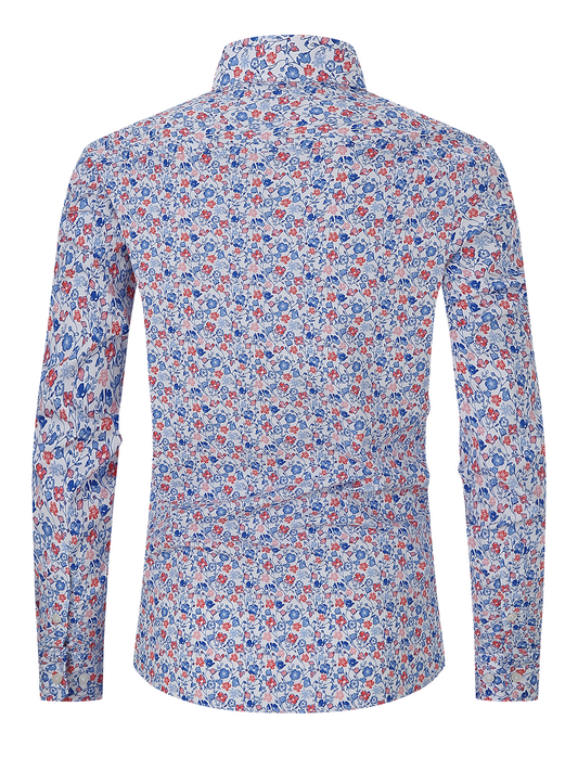 Daan | Heren casual overhemd met bloemenprint