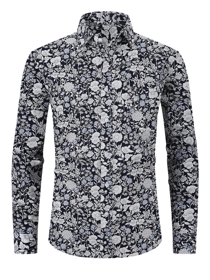 Felix | Vintage bloemenprint casual overhemd