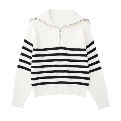 Jasper | Gestreepte heren sweater met rits