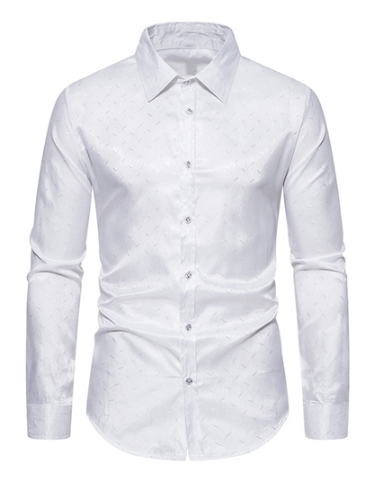 Lars | Jacquard casual overhemd met lange mouwen