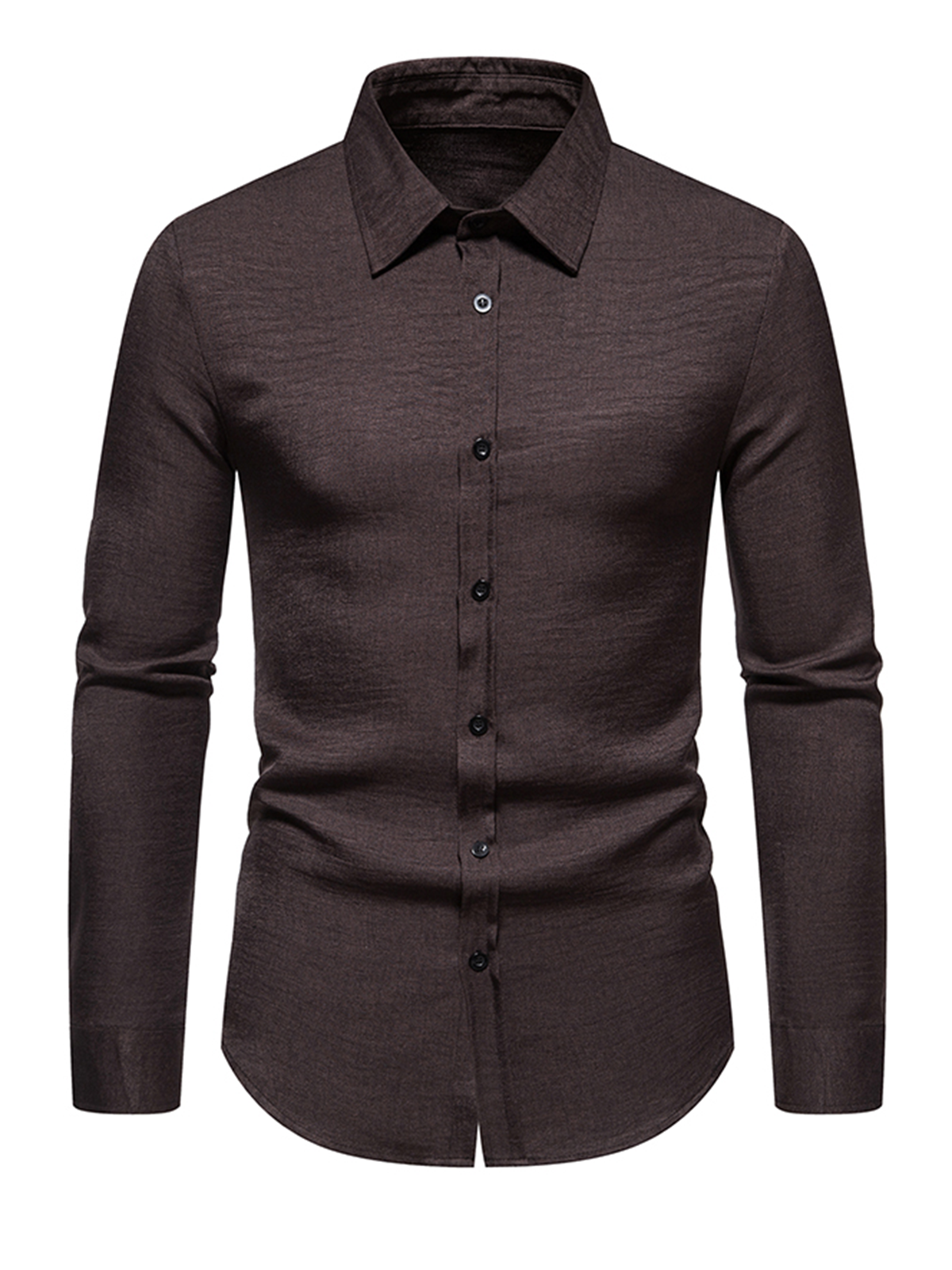 Jasper | Casual herenshirt met lange mouw in effen kleur