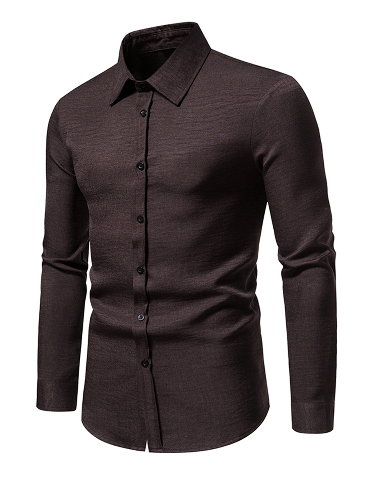 Jasper | Casual herenshirt met lange mouw in effen kleur