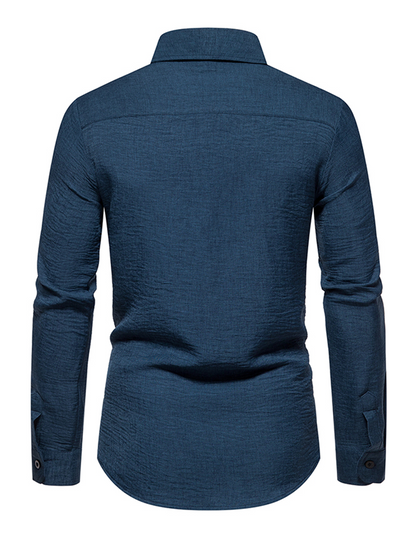 Jasper | Casual herenshirt met lange mouw in effen kleur