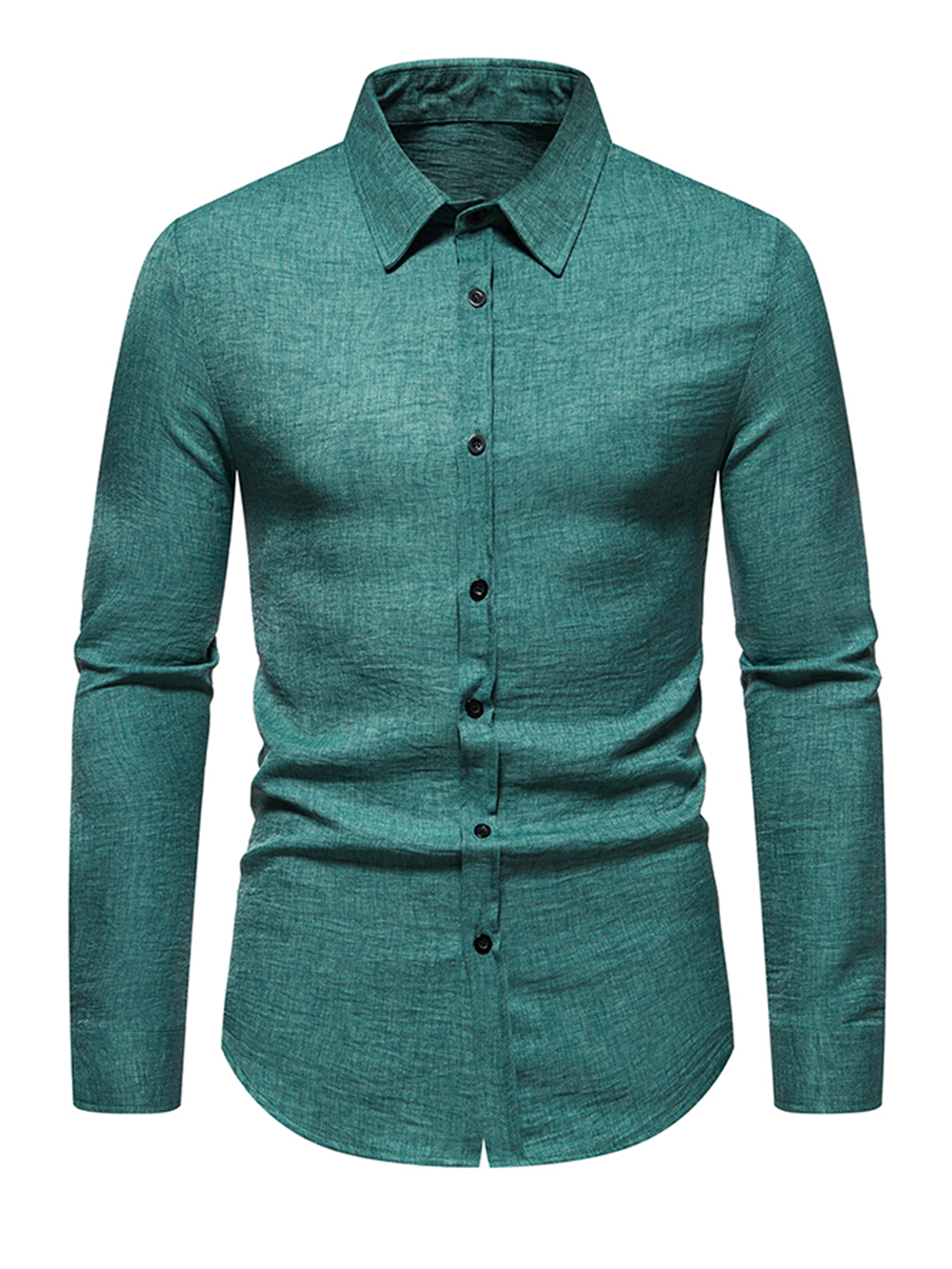 Jasper | Casual herenshirt met lange mouw in effen kleur