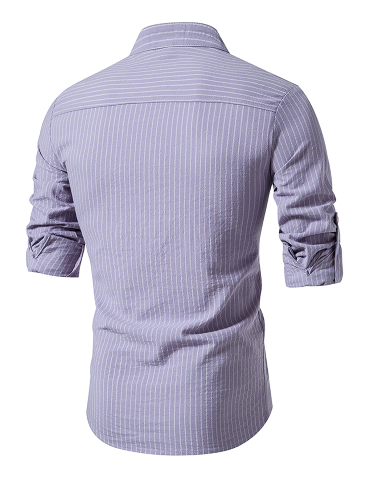 Lars | Heren gestreept katoenen shirt met Henley kraag