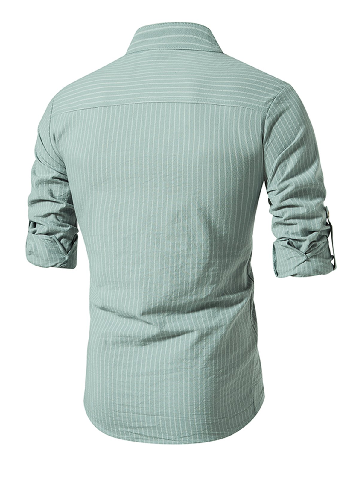 Lars | Heren gestreept katoenen shirt met Henley kraag