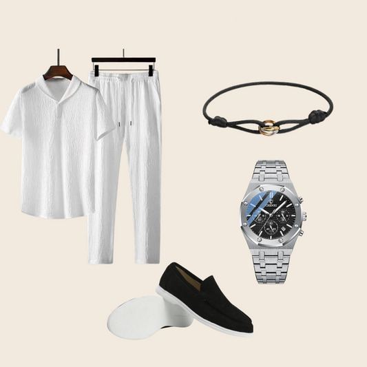 Lars | Heren outfit set wit