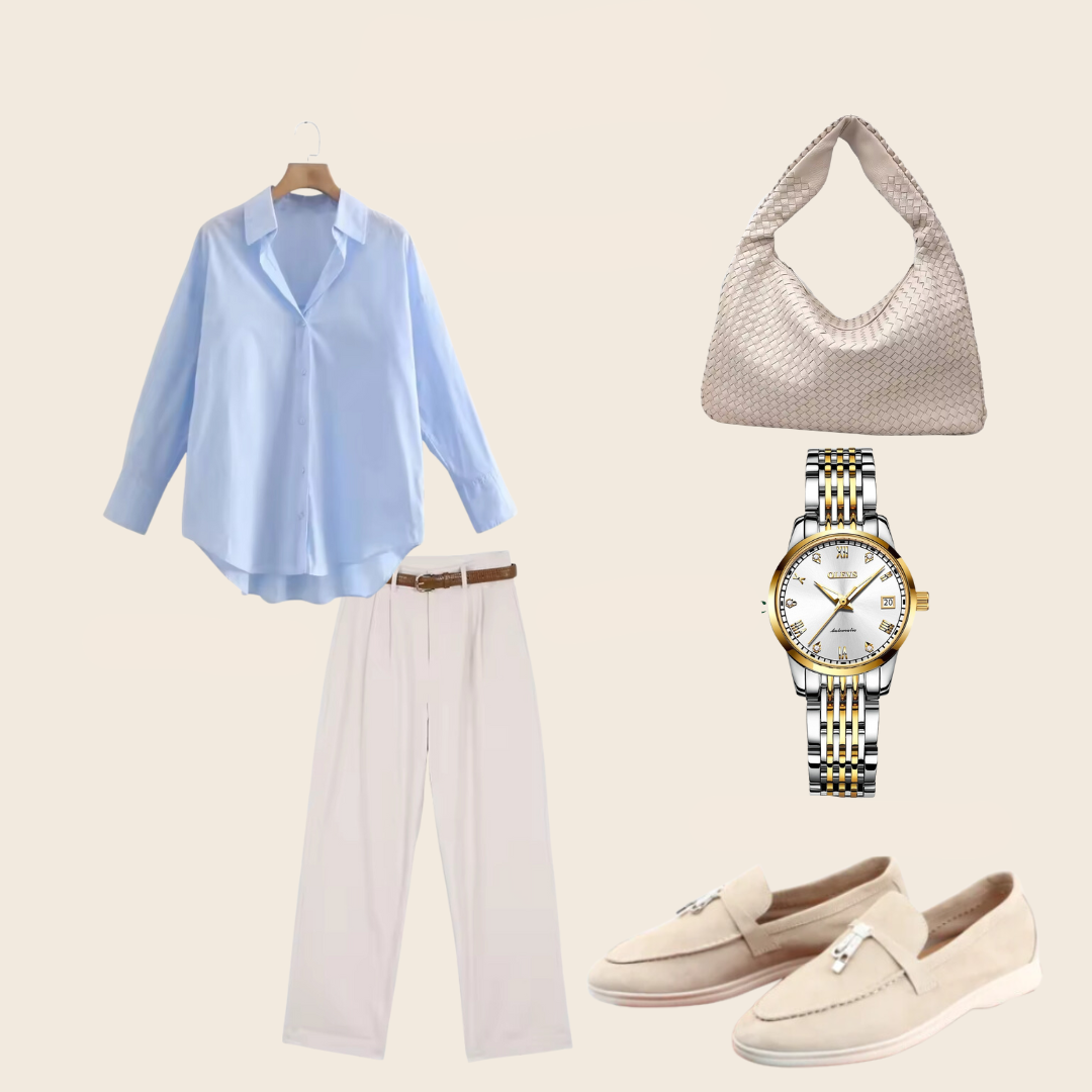 Mila | Blauwe dames outfit set