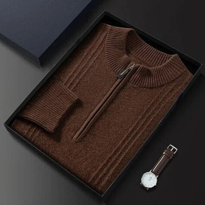 Lars | Cashmere trui met halve rits Heren