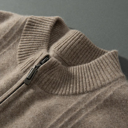 Lars | Cashmere trui met halve rits Heren