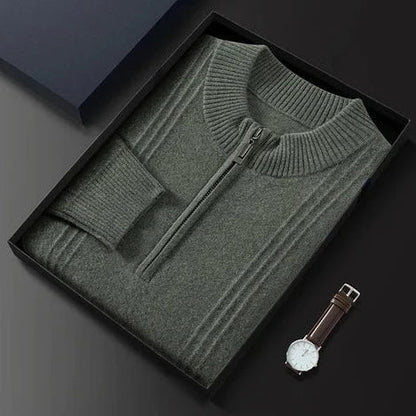 Lars | Cashmere trui met halve rits Heren