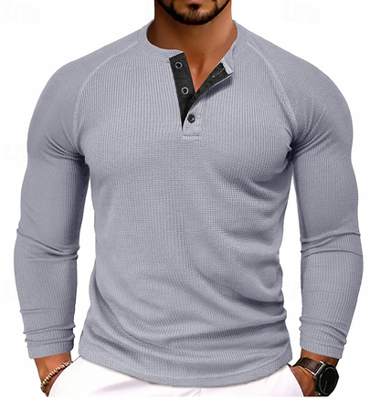 Niels | Henley shirt met lange mouwen