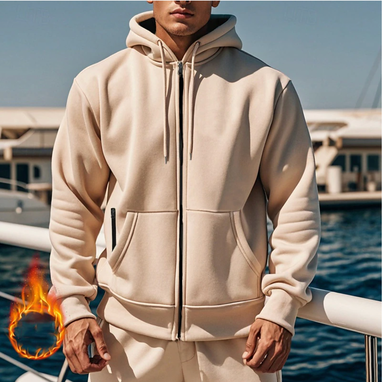 Niels | Casual fleece hoodie met rits