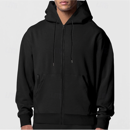 Niels | Casual fleece hoodie met rits