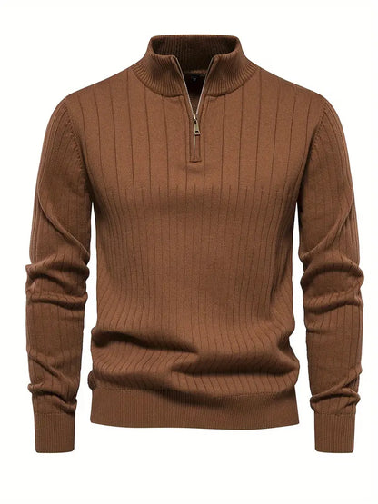 Niels | Heren sweater met halve rits