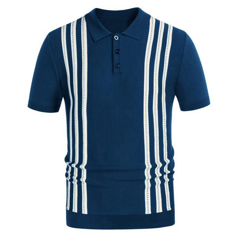 Lars | Gestreepte casual heren polo