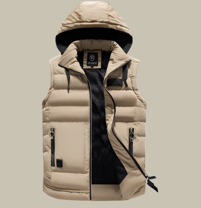 Luca | Gewatteerde bodywarmer met capuchon