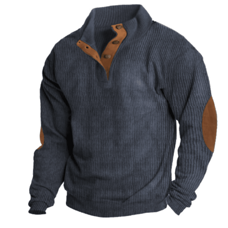 Cas | Casual geribd sweatshirt voor heren